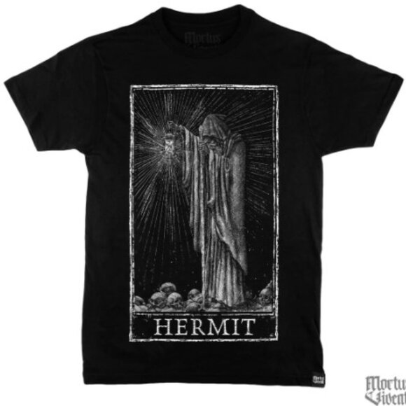 Mortus Viventi Tarot Graphic T-shirt (The Hermit) (Size M) - Picture 1 of 5
